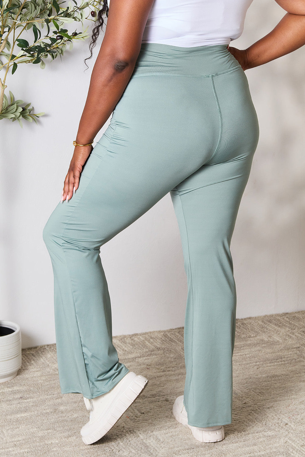 Pantalon de sport à large ceinture pleine taille Heimish