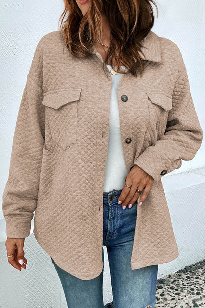 Chaqueta con botones y bolsillo con solapa acolchada retro gris