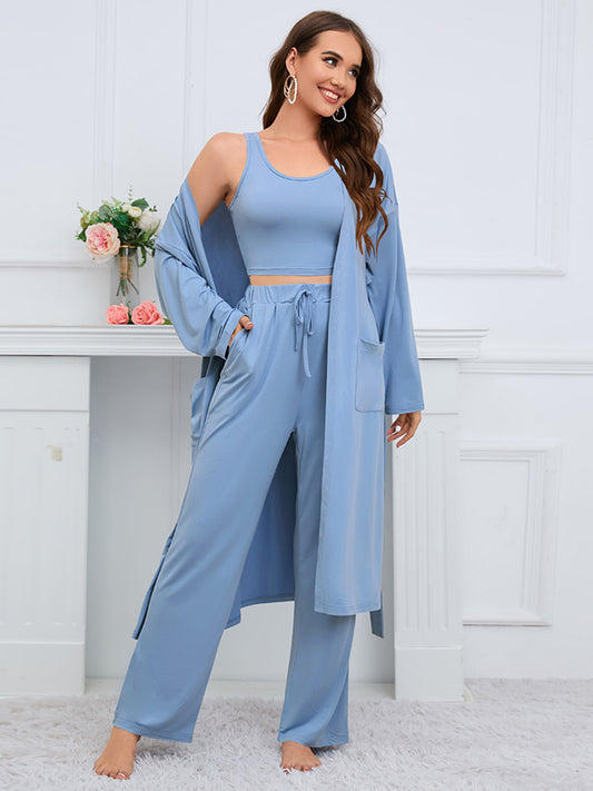 Conjunto de camiseta, cárdigan y pantalón