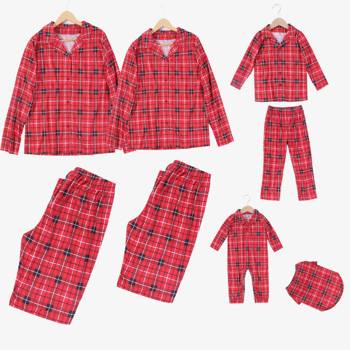 Baby Plaid Collared Neck Long Sleeve Jumpsuit