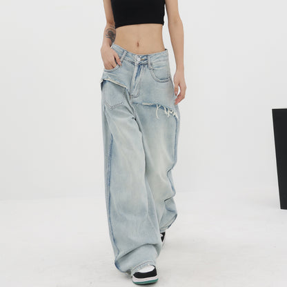 Women's Vintage High-waisted Straight Leg Jeans