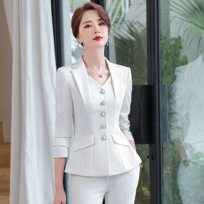 Women's Simple Solid Color Suit Trousers Suit