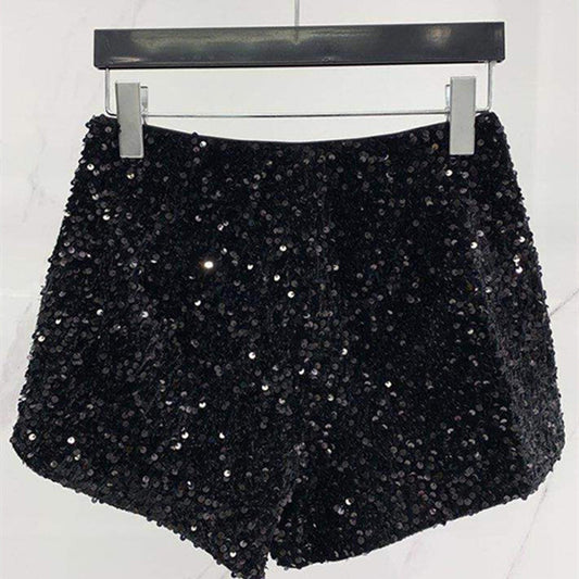 Short à coutures à paillettes pour industrie lourde, niche de conception à la mode