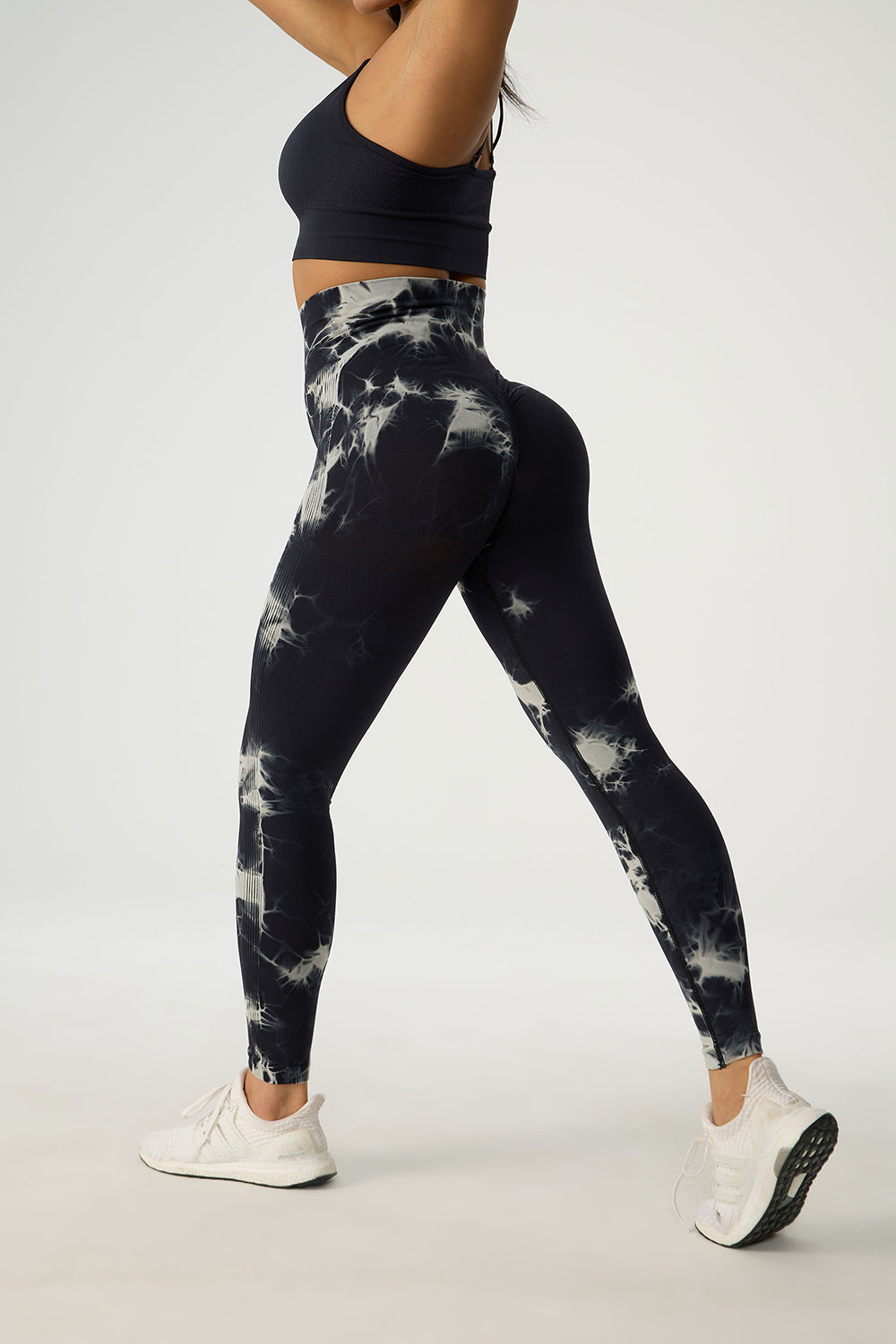 Pantalon actif taille haute tie-dye