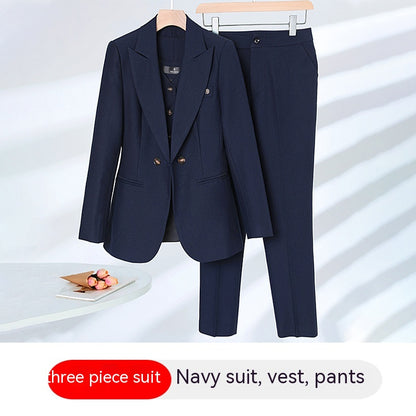 Women's President Small Suit Autumn And Winter Elegant Outfit Suit Vest Three-piece Suit