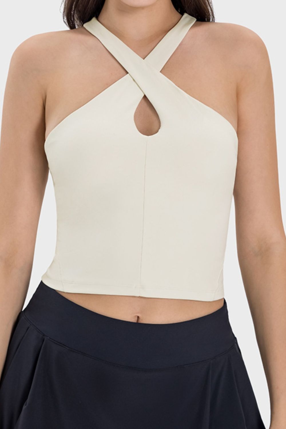 Crisscross Grecian Neck Active Cami