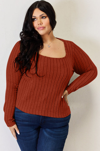 Basic Bae Full Size Ribbed Long Sleeve T-Shirt