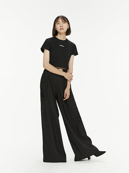 Women's Loose Flared Wide Leg Casual Trousers