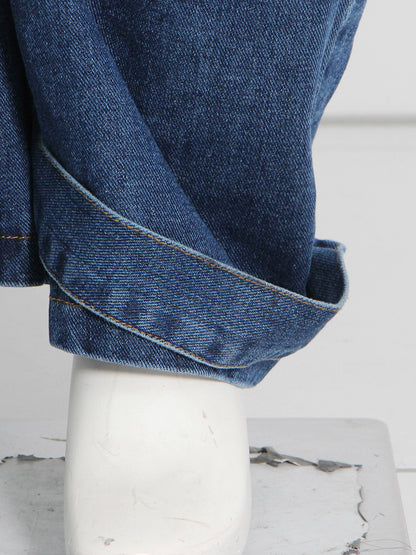 Pantalon en denim à coutures personnalisées taille haute à la mode