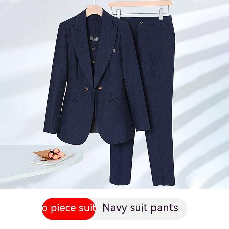 Women's President Small Suit Autumn And Winter Elegant Outfit Suit Vest Three-piece Suit