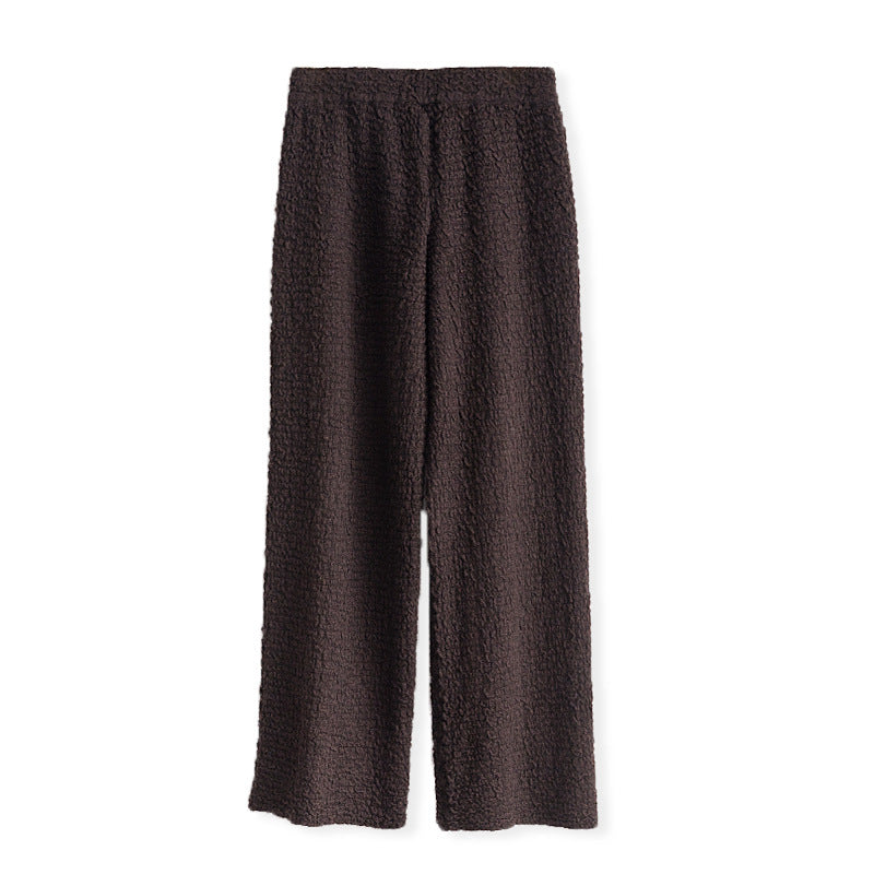 Women's Knitted Wool Drape Wide Leg Pants