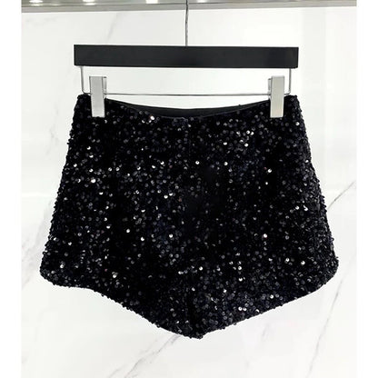 Short à coutures à paillettes pour industrie lourde, niche de conception à la mode