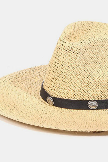 Chapeau de paille à sangle de ceinture Fame