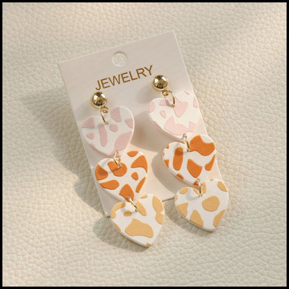 Boucles d'oreilles pendantes en acier inoxydable et acrylique