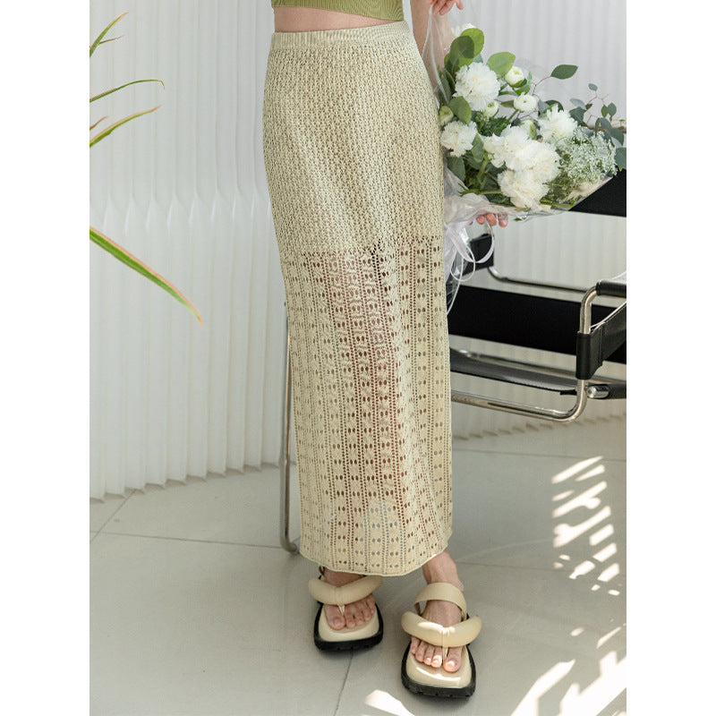 Tencel Linen Cutout Skirt Design Sense Skirt