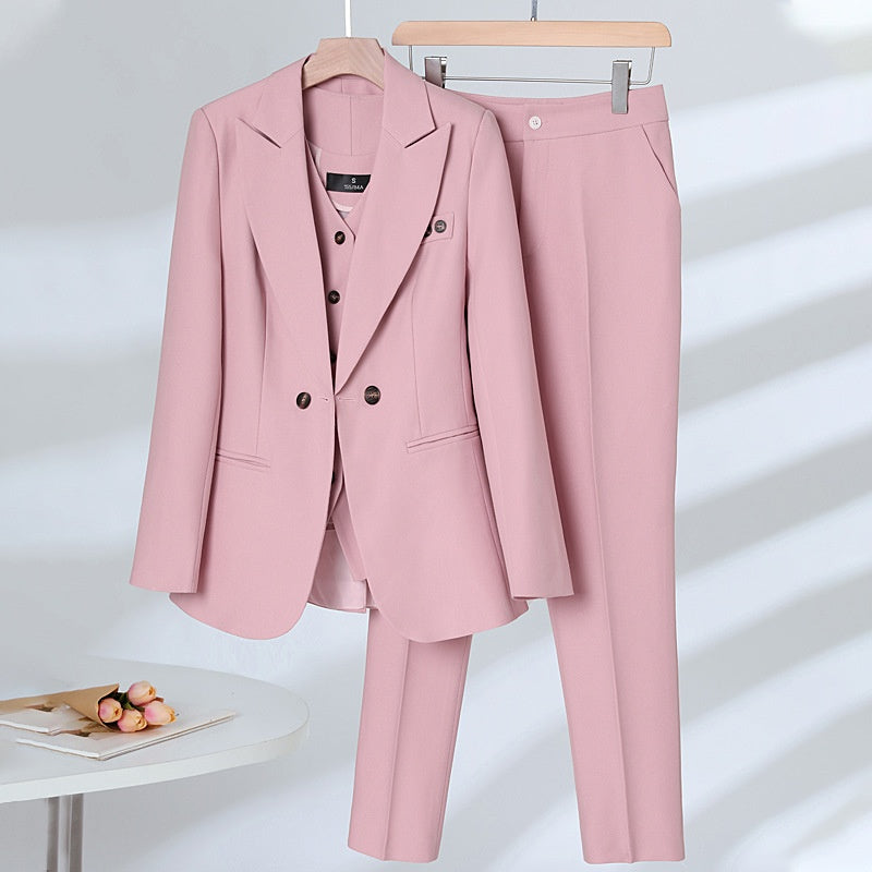 Women's President Small Suit Autumn And Winter Elegant Outfit Suit Vest Three-piece Suit