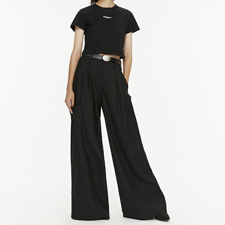 Women's Loose Flared Wide Leg Casual Trousers