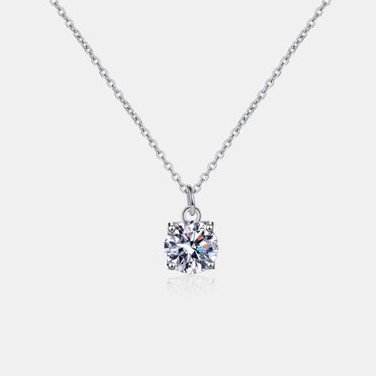 Collier en argent sterling 925 moissanite 1 carat