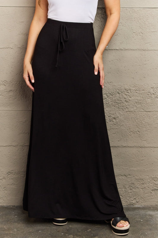 Culture Code For The Day Full Size Flare Maxi Skirt in Black