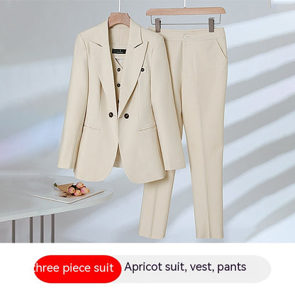 Women's President Small Suit Autumn And Winter Elegant Outfit Suit Vest Three-piece Suit