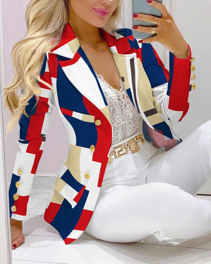 Casual Fashion Set Women's Suit Pink Suit Yellow Brown Striped Dotted Chain